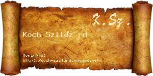 Koch Szilárd névjegykártya